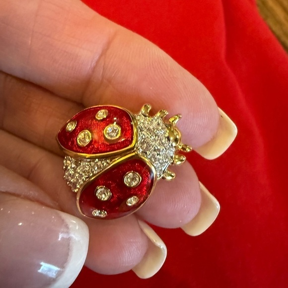 Swarovski Jewelry - Swarovski crystal authentic lady bug brooch. Stunning!
